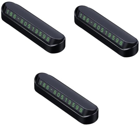 Beatifufu 3pcs Temporary Parking Magnetic Parking Numbers Plate Fluorescent Detachable Board for Car Black Magnetic Board Phone for Garage Signs
