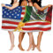 Tuch Bade Amerika-Flagge Und Mexiko-Flagge Strandtuch Perfekt Fitnesshandtuch Schnelltrocknend Badehandtuch 80X130Cm Für Wandern, Outdoor, Sport