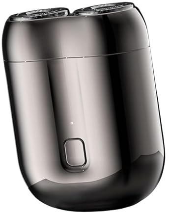 Cool Rasoio a 2 testine, Rasoio elettrico portatile, Trimmer elettrico da viaggio, Rasoio elettrico con motore tascabile, Rasoio elettrico rotante impermeabile Ricaricabile per uso asciutto e bagnato,