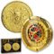 Unique Dice King Set (2 Stück) von Unique Dice 7-in-2 Totenkopf-Würfel, Spinner für Dungeons and Dragons, Rollenspiele, D4, D6, D8, D10, D%, D12 und D20, Farbe Casino Gold