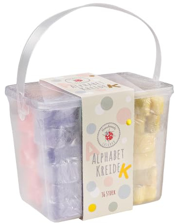 Lulubug Straßenmalkreide Kinder – Buchstabenform, 36 Stück | Das Alphabet als bunte Straßenkreide | Kinderkreide zum Malen & Schreiben | Strahlende Farben, Abwaschbar, Outdoor
