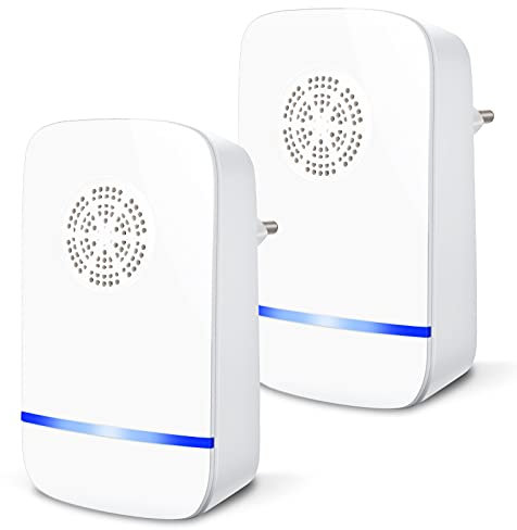 RAVIADHT Repelente Ultrasónico de Plagas, Antimosquitos Electrónico Control de Mosquitos Hormigas, Cucarachas, Moscas, Arañas, Chinches, Ahuyentador de Ratas y Ratones para Interiores (2 Pack)
