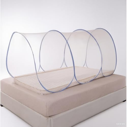 Xevinas Moskitonetz Bett, 90 X 190 X 90 cm Pop Up Moskitonetz, Faltbares Tragbares Campingzelt Betthimmel mückennetz Bett, MoskitonetZ Reise Einfache Installation Für Schlafzimmer Outdoor Camping (B)