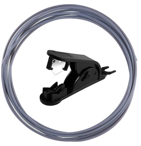 Xyvor 5M PTFE Schlauch mit Cutter, 4 mm × 2.5 mm PTFE Tub | Antihaftbeschichtung 3D Drucker Schlauch für 1.75mm Filament (Grau)