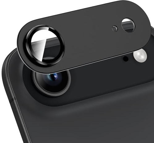 HWeggo for iPhone Air(17Air) Camera Lens Protector 9H Tempered Glass Camera Cover All-in-one Aluminum Alloy Metal Anti-Scratch Case Friendly,Black