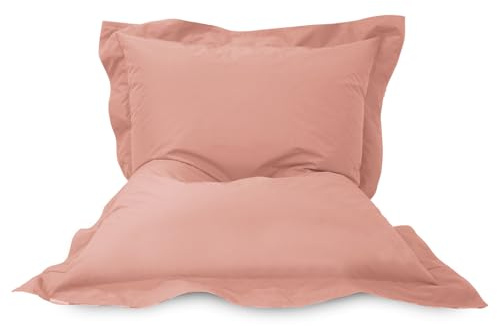 rucomfy Indoor/Outdoor Water Resistant Adult Squarbie Beanbag - Dusky Pink | Premium Pre-Filled Large Bean Bag Chair - Giant Floor Cushion - UV Resistant Versatile Seating - Machine Washable - 170x130cm
