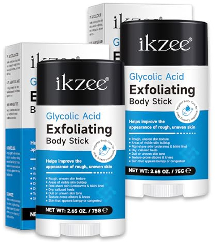 P-Beauty 2x Glycolsäure Peeling Stick 75g - Körperpeeling mit AHA BHA - Fruchtsäurepeeling gegen Raue stellen, eingewachsene Haare & Erdbeerhaut, Erdbeerbeine - Exfoliating Body Stick für glatte Haut