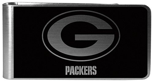 Siskiyou NFL Sports Herren Geldklammer Green Bay Packers, Schwarz und Stahl, Einheitsgröße, Schwarz