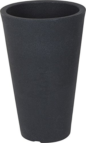 Spetebo Pot de fleurs conique en plastique - Anthracite 70 cm anthracite