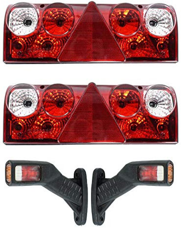 2 x Rücklicht-Lampen für LKW Anhänger + Geschenk – 2 x Seitenmarkierer