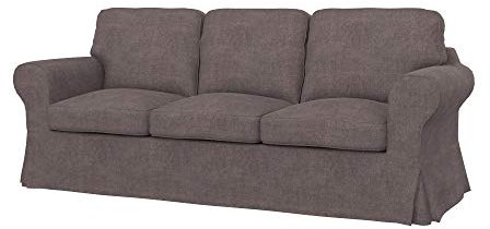 Soferia Sofabezug Kompatibel Mit Ektorp 3er-Sofa Sofaüberzug Sofaüberwurf Sofaschoner Cover Wasserabweisend Fleckschutz Softi Braun