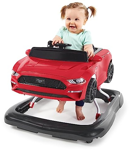 Bright Starts Ways to Play 4-in-1 Gehfrei - Ford Mustang, Rot, Ab 6 Monaten +, Rot