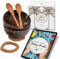 Meer Coco I Kokosnuss Schale 2er Set I INKL. 33 Rezepte E-Book I Kokosschalen I Holz Löffel I Untersetzer I Ideal für Acai- Muesli- Frühstücks- Smoothie- Bowl I Buddha Schüssel