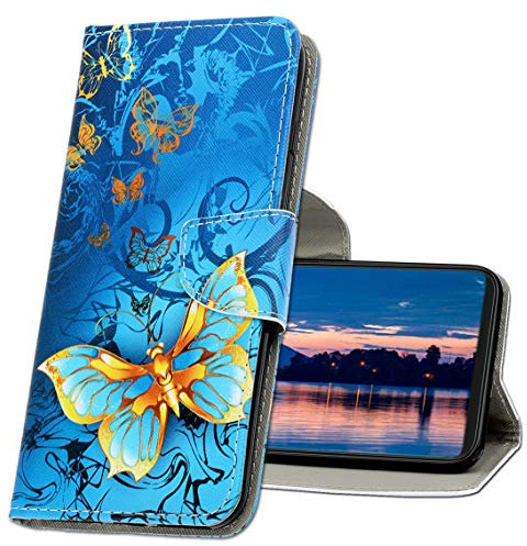 MRSTER Handyhülle für Xiaomi Mi Note 10 Hülle Leder Flip Handyhülle Schutzhülle Tasche Case mit Kartenfach Standfunktion Magnetverschluss für Xiaomi Mi Note 10 /Mi Note 10 Pro. XC1 Butterfly