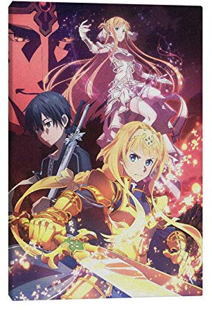 DIY 5D Diamant Malerei Kit 5D Diamantkunst,Schwertkunst online Alicization SAO Anime Poster Poster Leinwand Wandkunst Dekoration Drucke für Home Schlafzimmer Dekor Malerei