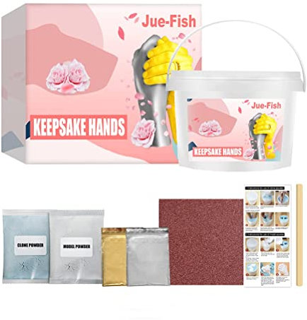 Rvtkak DIY Andenken Hände Casting Kit, Hand Casting Kit Casting Plaster Holding Hands Family 3D Casting Kit Modelliermasse Andenken Skulptur DIY Hand Moulding Kit Verlobung