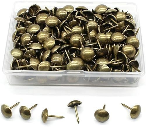 Generic 1 KONAMO 200 Stück Polsternägel Antike Metall Dekorative Tack Polsterung Nägel Runde Heftzwecken Ziernägel Polster für Möbel Sofa Sessel (Kupfer)