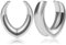 Vankula Ohr Flesh Tunnel Saddles Plug Minimalist Edelstahl für Gestreckte Expander Ohrpiercing 19mm(3/4) Silber