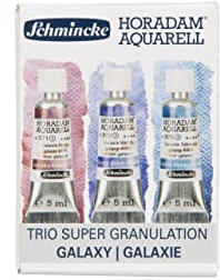 Schmincke – HORADAM® AQUARELL, Super Granulation Trio Galaxie, 5 ml Tuben, 74 615 097, Kartonset, sehr stark granulierende Farbtöne, feinste, supergranulierende Aquarellfarben
