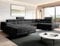 Moderno Ecksofa mit Schlaffunktion und Bettkasten VARBERG - Sofa mit Robusten Überzug - Schlafcouch U-Form - Modern Couch - 72x345x205 cm - Rechts Graphit