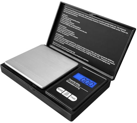 Báscula de Precisión 500g / 0.01g Bascula de Cocina con Alta Precisión, Báscula de Joyería, Balanza de Alimentos Multifuncional, Peso de Cocina, Función Tara, para Ingredientes, Joyería, Negro