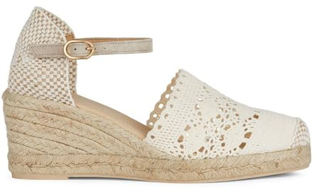 Geox Sandalo da donna D Gelsa Low B Wedge, Tortora, 37 EU