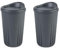 APS 67553 Mehrwegbecher Set To Go, 2 Becher + 2 Deckel, 400 ml, Polypropylen, anthrazit