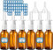 LZMDISU 10 Pcs Nasal Spray Bottle, 30ML/1oz 6 Pcs Portable Glass Nose Spray Bottle Empty with 2 Pcs Funnels and 2 Pcs Labels, Refillable Fine Mist Sprayers Atomizers, Brown