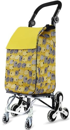 Trolley Carrello Pieghevole 8 Ruote in PU Staccabile Salita delle Scale Heavy Duty 65Kg Grande 45L Impermeabile Pieghevole Carrello della Spesa Supermercato Viaggio Picnic