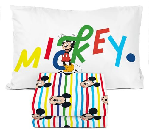 Sunny Side Up Disney Mickey Mouse Twin Sheet Set - 3 Piece Kids Bedding Set Includes Pillow Cover - Super Soft Microfiber Sheets