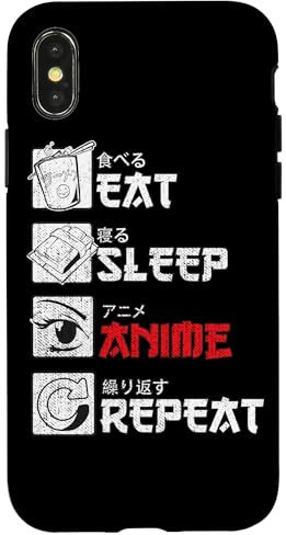 Eat Sleep Anime Repeat Case for iPhone X/XS