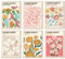 JINZUNRUI Stilvolles Blumen Bilder Set, 6 Stück Flower Market Poster Vintage Kunstdruck Wohnzimmer Schlafzimmer Wandbilder A4 Bilder Aesthetic Wanddeko, ohne Rahmen