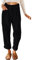 Cordhose Damen Casual High Waist Tapered Hose Baumwoll Gerades Bein Hosen Einfarbig Freizeithosen mit Taschen (Schwarz, XXL)