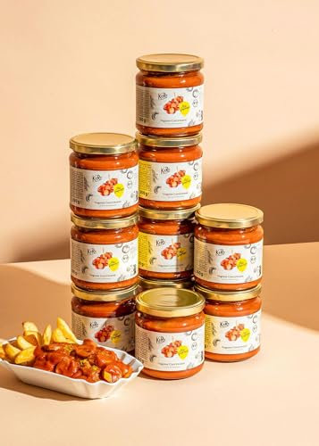 KoRo - Vegane Bio-Currywurst in Curry-Tomatensoße 10 x 350 g - Bratwurst auf Tofu- und Weizeneiweißbasis - Fruchtig-würzige Geschmacksnote - Zubereitung auf dem Herd oder in der Mikrowelle