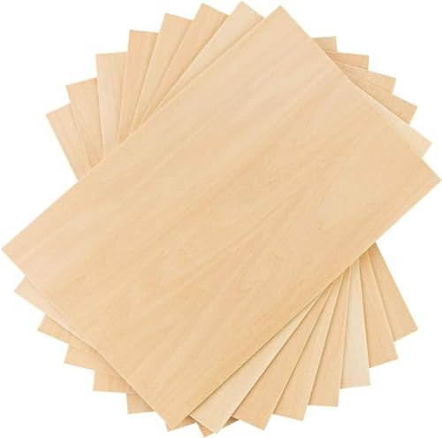 SHSHbuy 10 Piezas Hojas de Madera de Balsa,300 x 200 x 2 mm Finas Balsa Tablero Placa sin Terminar,Madera de Balsa Contrachapada para Bricolaje Manualidades Mini Casa,Barco,Avión Modelo