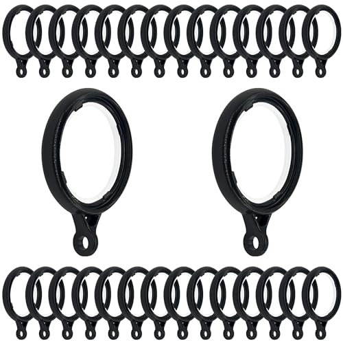 30 PCS Plastic Curtain Rings (Black)