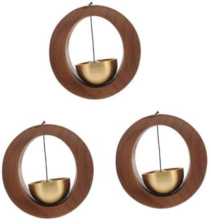 Hemobllo 3pcs Doorbell Push Button Decorative Door Bell Ornament Wooden Style Doorbell Home Entrance Sign
