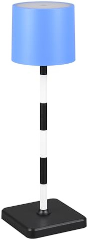 Reality Leuchten LED Akku Außen Tischleuchte Fernandez R54096312, Metall/Kunststoff Schwarz/Weiß/Blau, inkl. 1.5 Watt LED, Ladestation