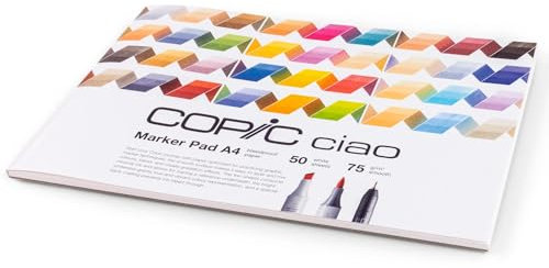 COPIC Ciao Marker Pad, 50 Blatt Markerpapier DIN A4, 75g/m² Zeichenpapier für Copic Marker, ultraweiß, säurefrei, chlorfrei