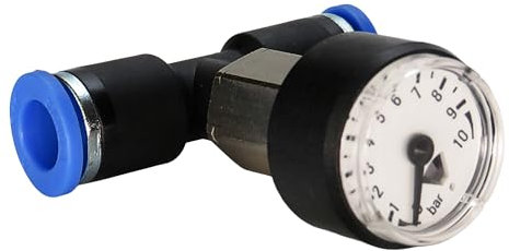 Manomètre pneumatique avec raccord de 6 mm - Jusqu'à 10 bar - Connecteur pneumatique - PUSH IN