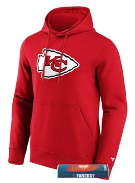 Kansas City Chiefs Hoodie Logo Kapuzenpullover Herren NFL Fanartikel +Fanergy Traubenzucker