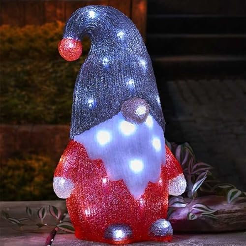 Marco Paul LED-Weihnachtsdekoration, 30 cm, batteriebetrieben, mit Auto-Timer, für drinnen und draußen, nordischer Weihnachtsmann, Weihnachtsdekoration, saisonale Feiertags-Neuheit, Heimdekoration