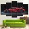 FatAco 5 Paneele Leinwand mit Rahmen Koenigseg Jesko Red Side Car Racing Bild Kunstdruck Leinwand Gemälde Wandmalerei Home Office Wohnzimmer Schlafzimmer Dekoration Ready to Hang