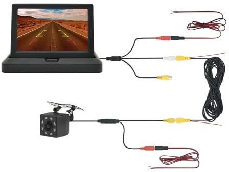 Auto-Monitor, 5 Zoll TFT-LCD-Bildschirm for Rückfahrkamera, LED-Nachtsicht-Rückfahrsystem Und Display, HD-Farbe, PAL/NTSC(502A-8LED-6M)