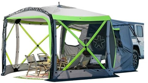 Eisfischerzelt Pop-Up-SUV-Zelt mit doppeltem Verwendungszweck für Camping, 12 x 12 Fuß große Outdoor-Pavillon-Zelte, SUV-Heckklappenzelt für Camping mit biwakzelt