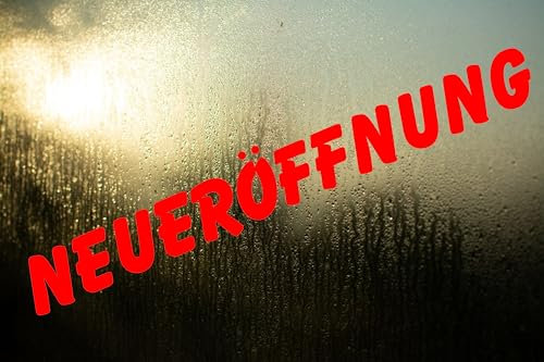 Rakelfix Neueröffnung Aufkleber Größe&Farbe ANPASSBAR Sticker Autoaufkleber Lack Scheibe Wand