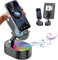 Wireless Induction Audio Bluetooth Speaker, 5-in-1 New Phone Holder Bluetooth Audio Power Bank Bracket with Anti-Slip Base, 300° Rotating Folding Lifting Charging Holder for Tablet Phone (Black)