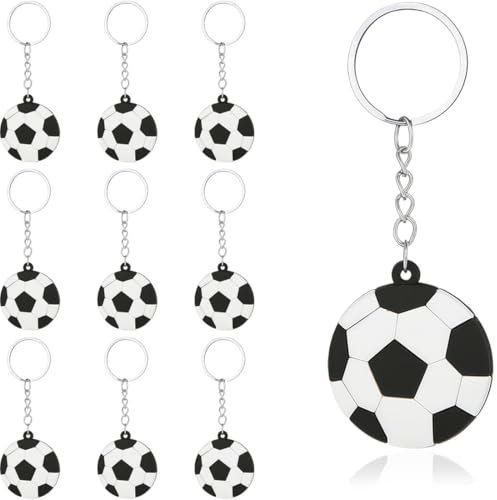 COYUN 10 Pièces Porte-Clés de Football Mini Ballon de Footbal Anti Stress Cadeau Porte-clés pour Fan de Sport pour Fan de Football Équipe de Football Sacs Cadeaux pour Adultes et Enfants
