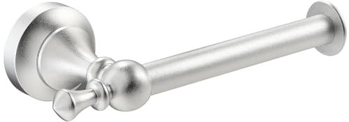 Porte-Papier Toilette Mural Katezon - Porte-Rouleau de Papier Toilette Rond et Rétro, Argenté, en Aluminium de Qualité Supérieure, pour Salle de Bain et Toilettes (Argent)