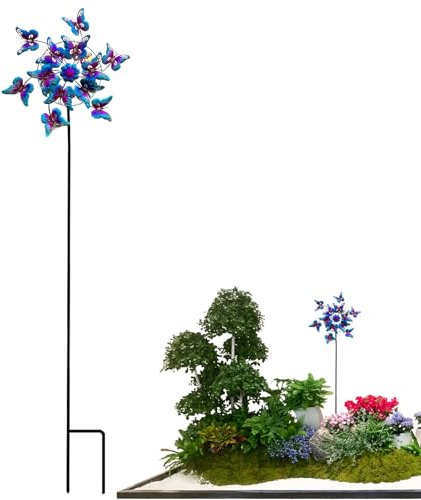 Jiimhte Girouette D'Extérieur Décorative,Mobiles Décoration pour Jardin | Sculpture Papillon Girouette avec Pic pour Décor de Jardin Terrasse et Paysage Patio